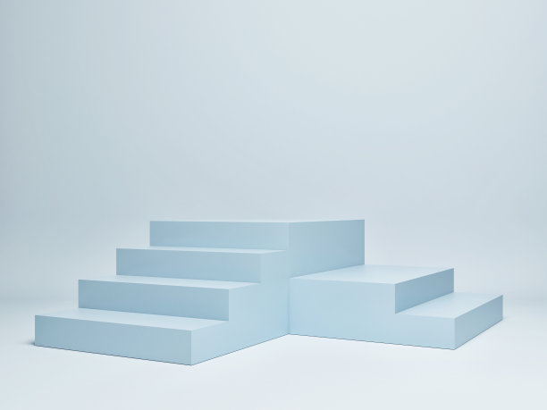 在蓝色背景上模拟冠军领奖台图片下载