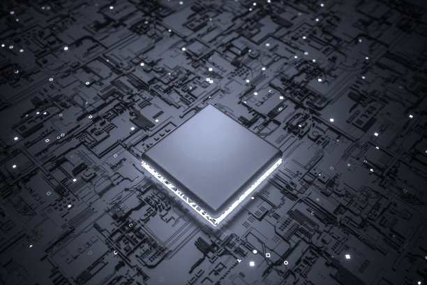 3d渲染，电路板和cpu芯片图片下载