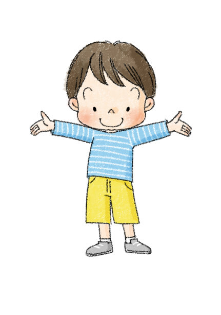 一个男孩全身拍摄的插图图片下载