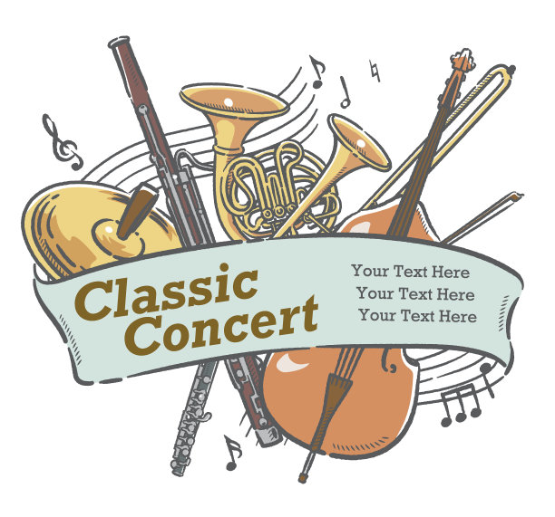 带有乐器的海报或传单设计。图片下载