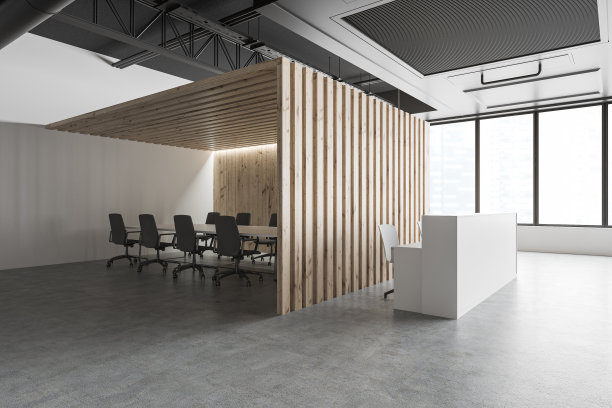 办公室接待处和会议室角落图片下载