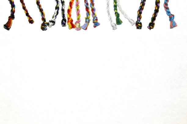 白色空白背景与复制空间和散焦明亮领带手工线图片下载