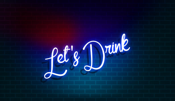 广告宣传用的霓虹灯效果。图片下载