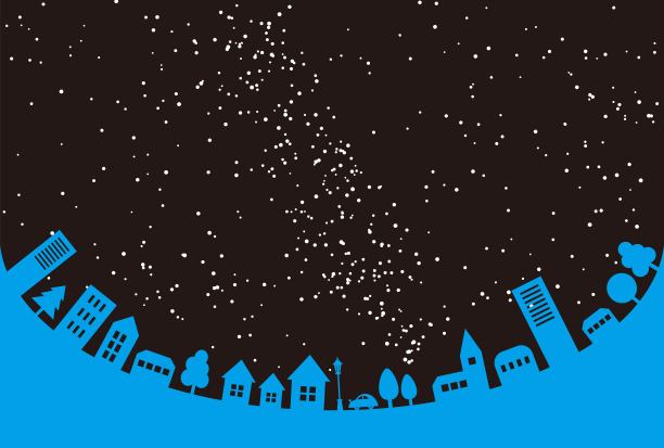 城镇景观和夜空图片下载