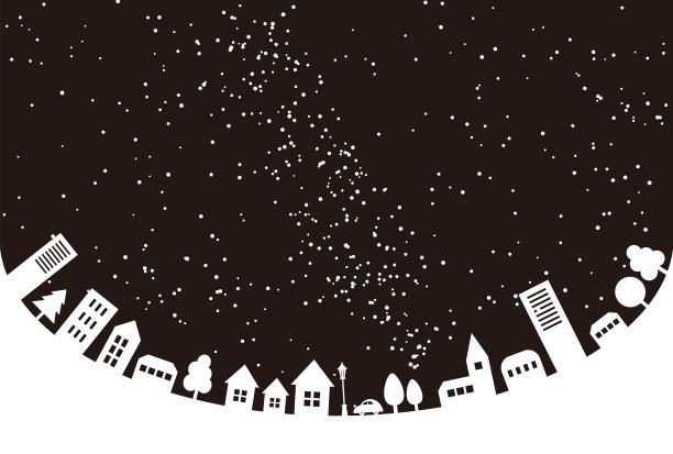 城镇景观和夜空图片下载