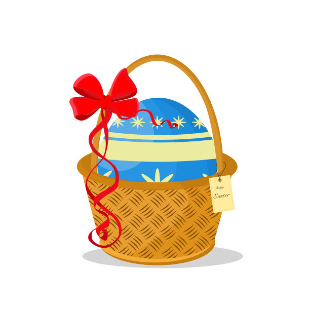 礼物篮里有个复活节彩蛋图片下载