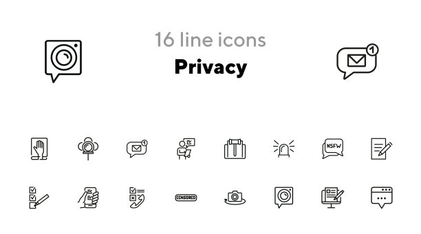 隐私线图标集图片下载
