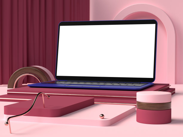 黑屏笔记本电脑显示3d渲染模型图片下载