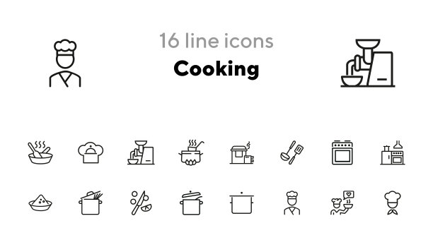 烹饪线图标设置图片下载