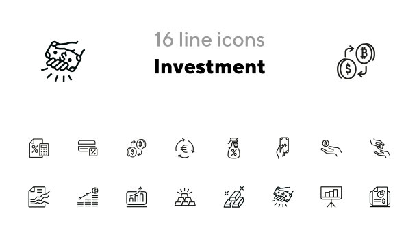 投资线图标集图片下载