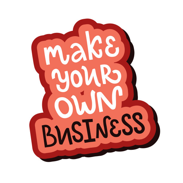 矢量字母插图“让你自己的业务”孤立在白色背景。图片下载