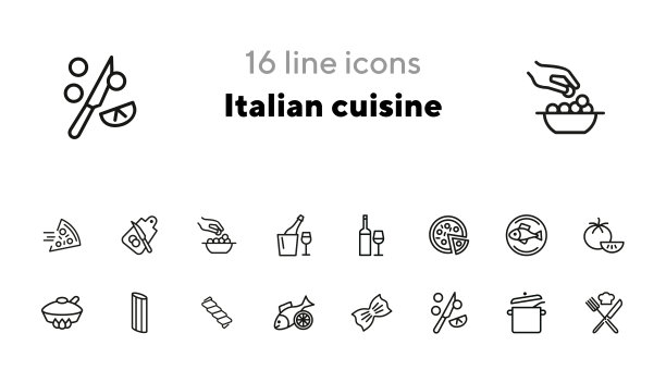 意大利美食系列图标集图片下载