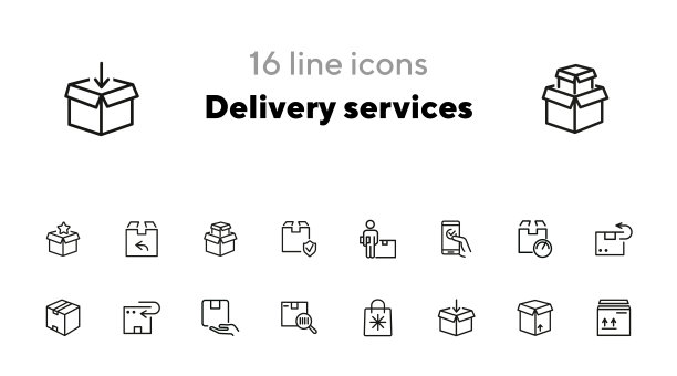 送货服务线图标设置图片下载
