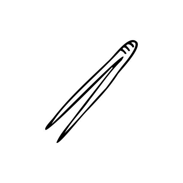 手动绘制的镊子孤立在一个白色的背景。医学元素图标。涂鸦，简单的大纲插图。可用于纺织品、纸张等表面的装饰。图片下载