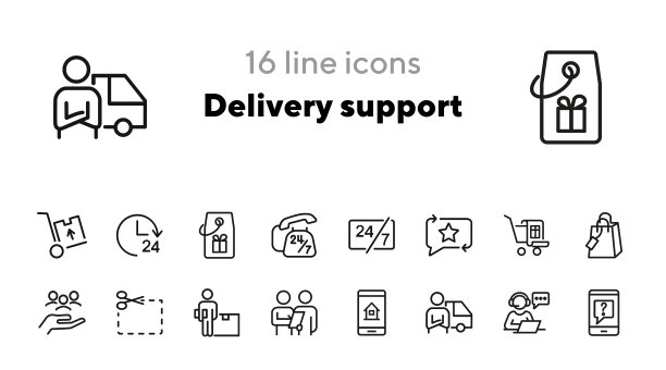 交付支持线图标集图片下载
