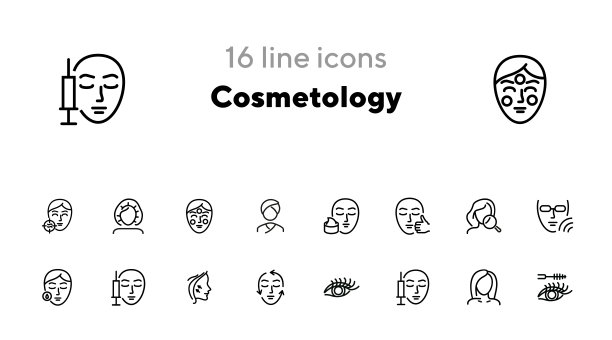 美容线条图标设置图片下载