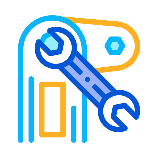 机械维修图标矢量轮廓插图图片下载