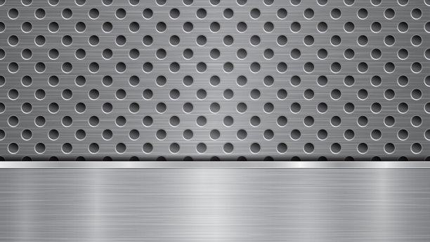 金属背景与孔和抛光板图片下载