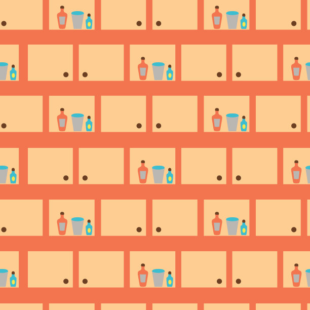 厨房橱柜矢量无缝模式图片下载