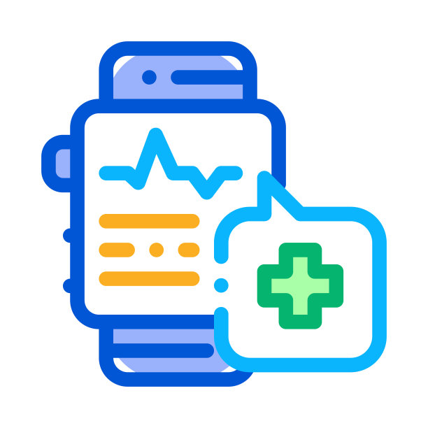 心跳手表图标矢量轮廓插图图片下载