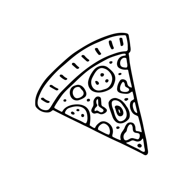 披萨片卡通矢量涂鸦手绘插图图片下载