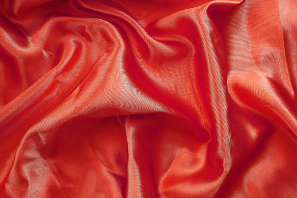 红色织物丝绸纹理为背景图片下载