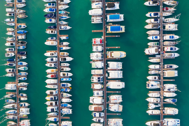 码头游艇的航拍视角图片下载