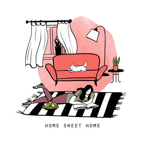 设定女人和自由时间。示意图说明。图片下载