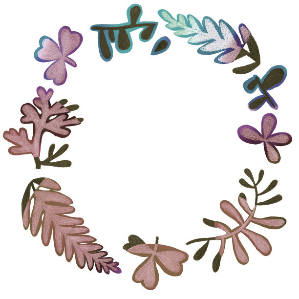 水彩花环图片下载