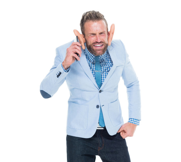 白人年轻男性商人站在白色背景穿着西装外套图片下载