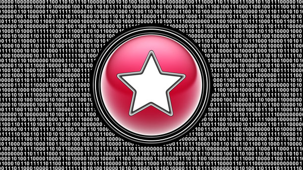 屏幕上的星形图标。图片下载