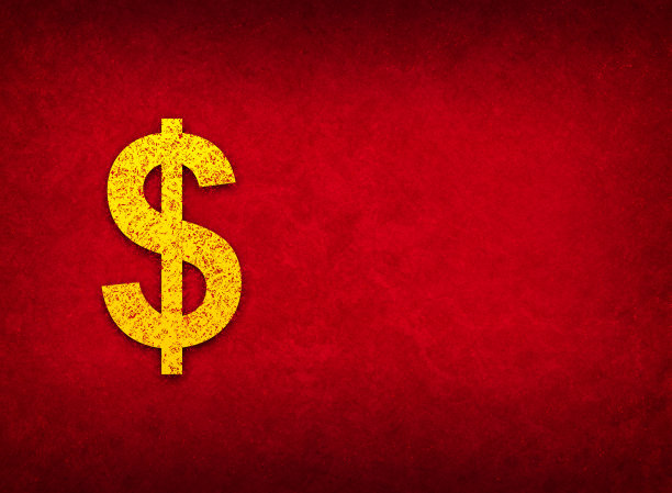 美元符号图标抽象红色背景插图图片下载