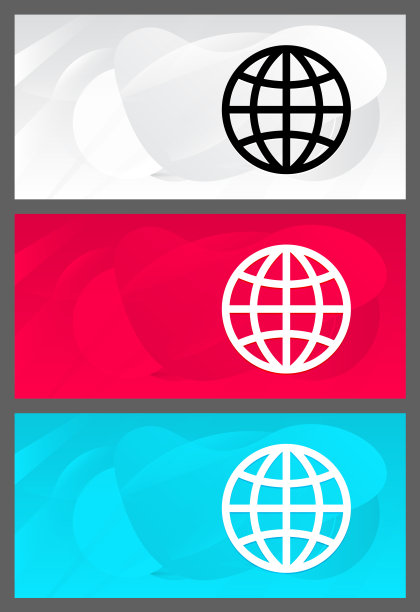 世界图标时尚现代平面设计抽象横幅设置插图图片下载