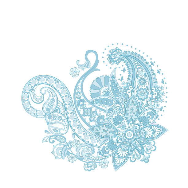 带有涡纹装饰的孤立的印度图案图片下载