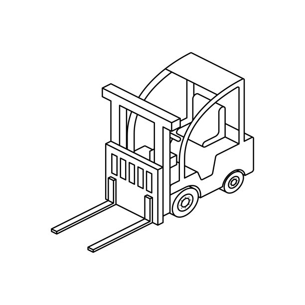 等距叉车图标轮廓图片下载