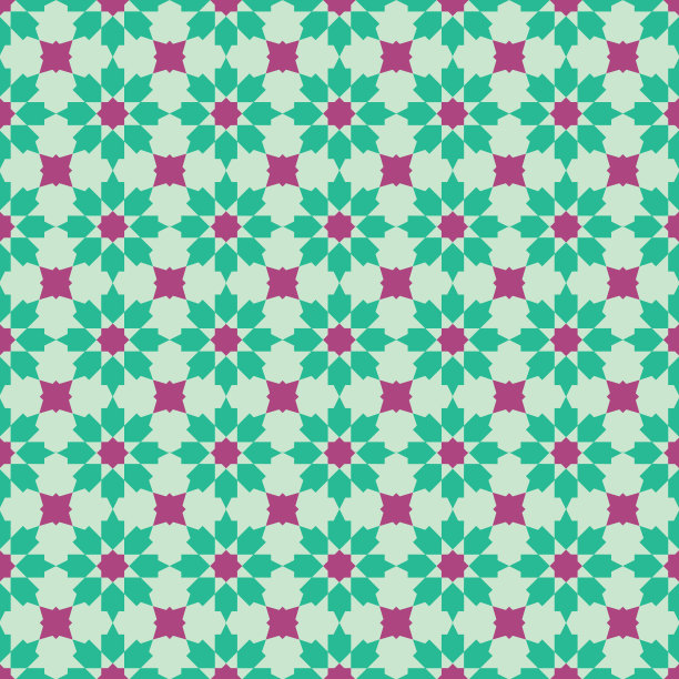 原土生华人瓷砖无缝图案。娘惹文化马来西亚。几何绿色和红色花卉无缝图案-向量纹理图片下载