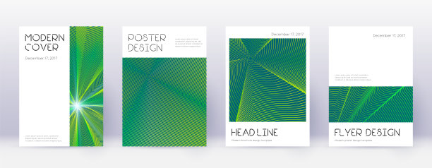 最小的手册设计模板集。绿色abstra图片下载