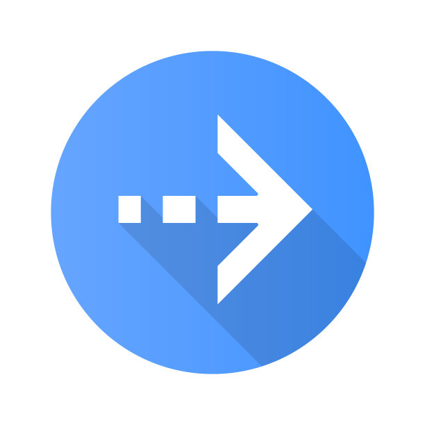 箭头与虚线平设计长阴影字形图标。东方向。向右箭头指示。接下来,前进。导航指针。指向的象征。向量轮廓图图片下载