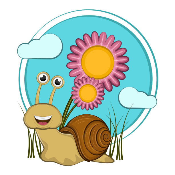 卡通可爱快乐的蜗牛图片下载