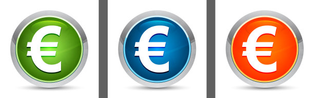 欧洲标志图标现代设计圆形按钮设置插图图片下载