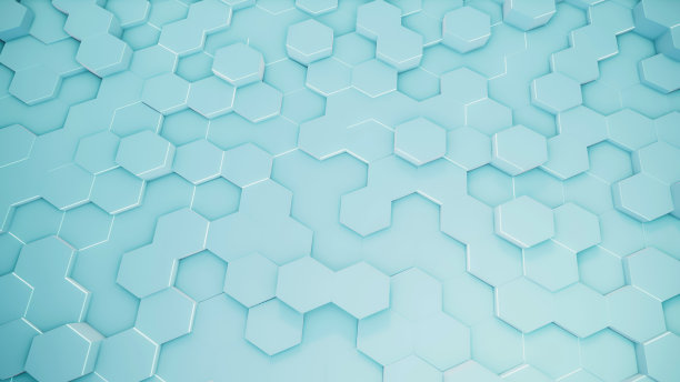 虚拟空间中抽象六边形几何曲面的三维绘制图片下载