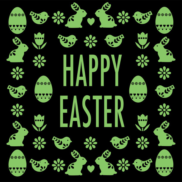 复活节快乐矢量图案插图图片下载