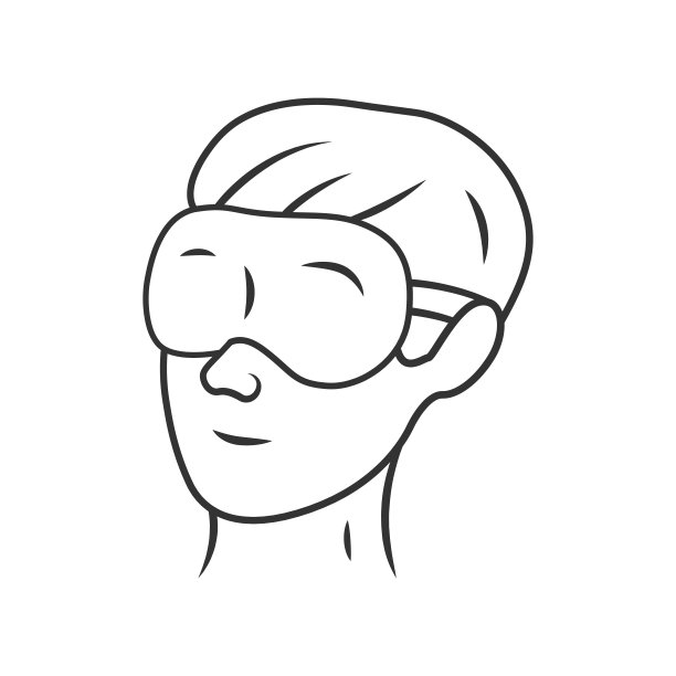睡眠眼罩线性图标。眼罩，眼罩，夜眼罩。眼部休息和放松的睡眠配件。细线说明。轮廓的象征。矢量孤立轮廓绘制。可编辑的中风图片下载
