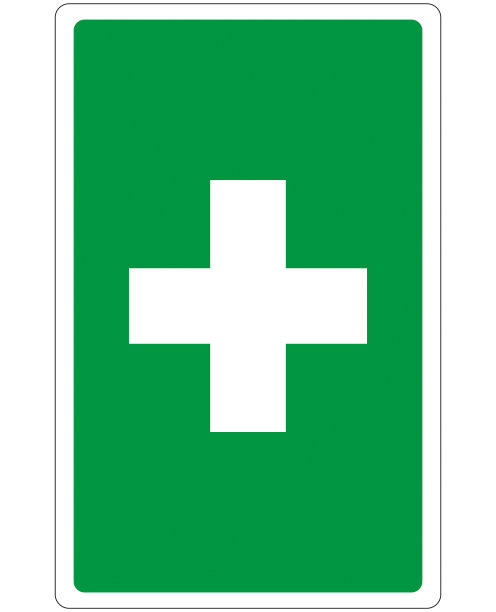 急救标志医疗标志绿色矢量孤立的白色背景图片下载