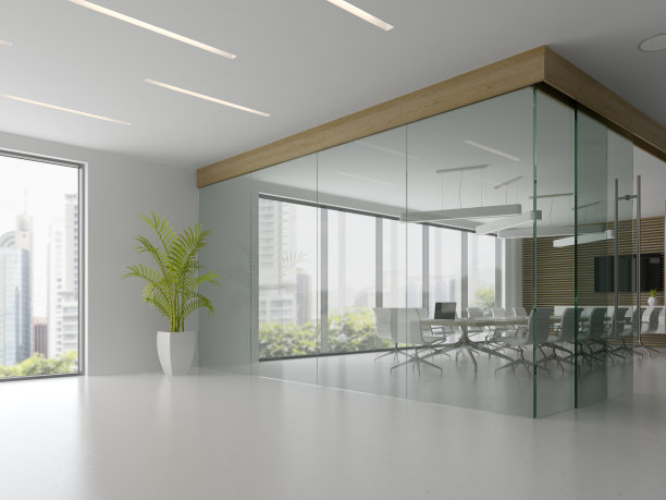 接待室和会议室内部3D插图图片下载