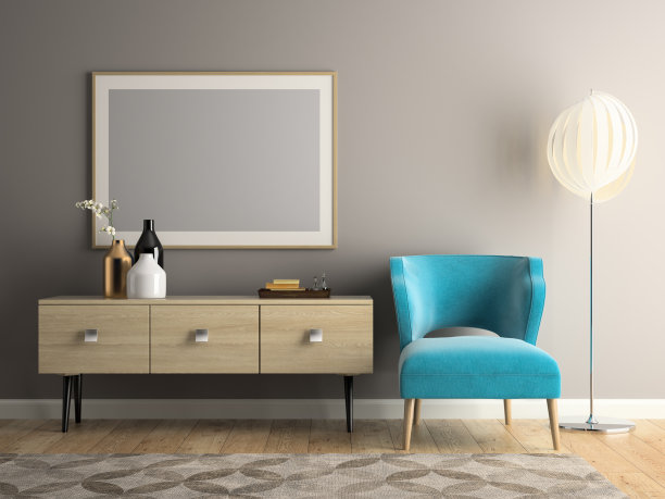 室内现代设计室内3D插图图片下载