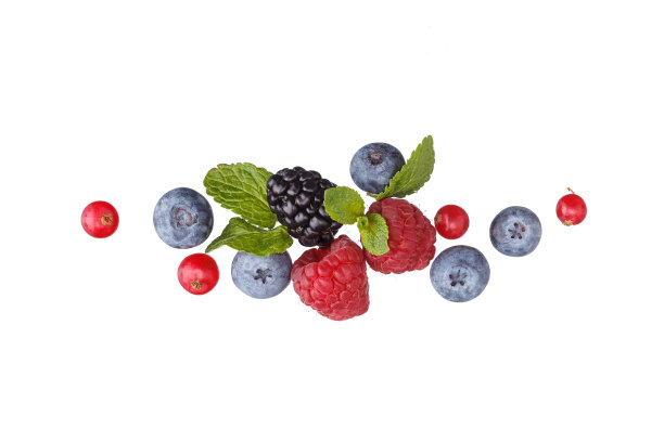 不同浆果的花环。图片下载