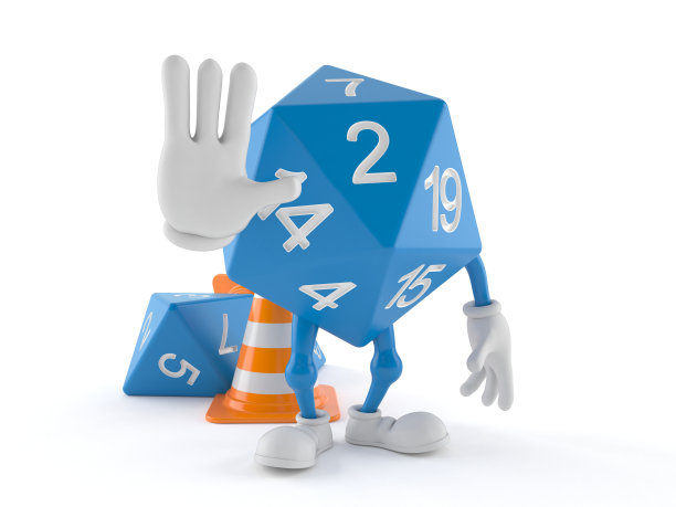 带有停止手势的RPG骰子角色图片下载