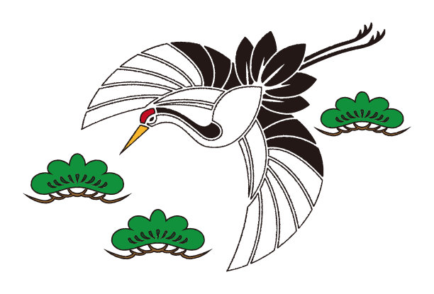 飞鹤剪纸风格的背景材料矢量插图图片下载