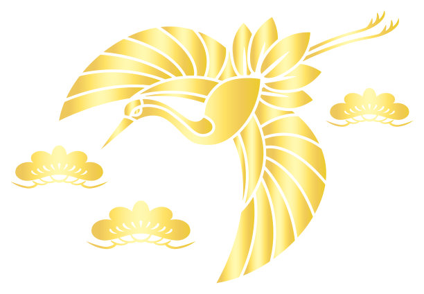 飞鹤剪纸风格的背景材料矢量插图图片下载